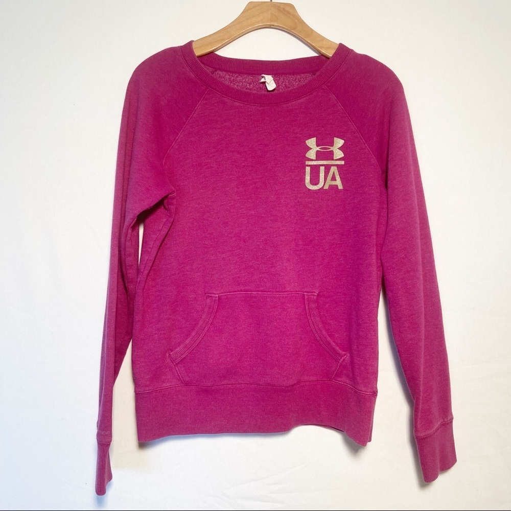 Under Armour Pink Fleece Sweatshirt with UA Logo